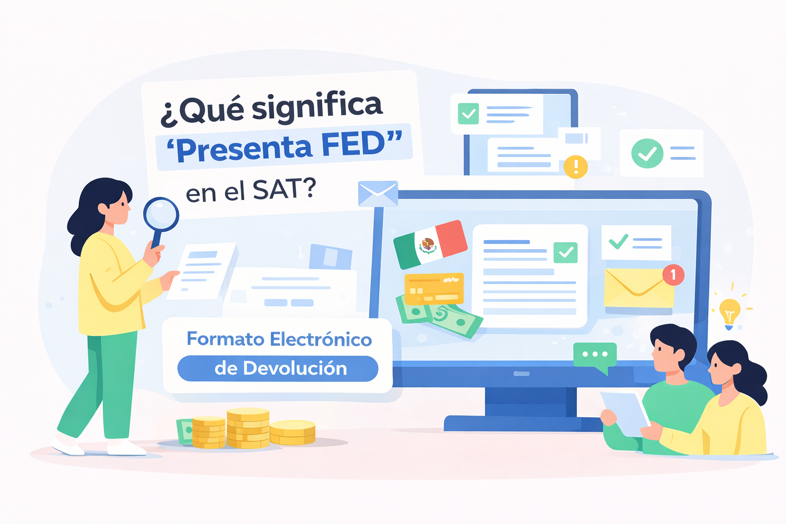¿Qué significa "Presenta FED" en el SAT y por qué aparece al solicitar la devolución de saldo a favor?
